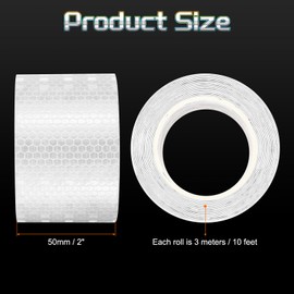 HARFINGTON 2 Rolls Reflective Tape 2" x10ft Adhesive Night Safety Warning Tapes Outdoor Bicycle Adhesive Reflector Stickers for Vehicles Trailers Trucks Bike Cars Signs, White