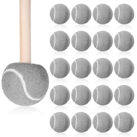 20 Pieces Precut Tennis Balls for Chairs Tennis Ball Chairs Foot Covers for Furniture Leg for Classroom Floor Protection Chair Desk Legs Coverings(Gray,2.56 Inch)