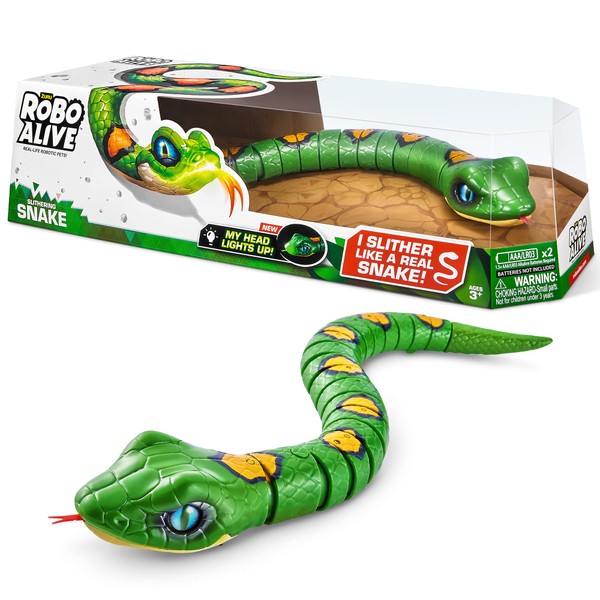 ROBO ALIVE 7150B Snake Series 3, (Green) Robotic Toy Pet, Reptile, Small