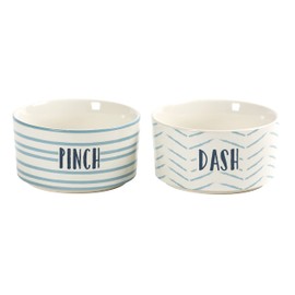 C.R Gibson QPB-24018 Pinch and Dash Ceramic Pepper and Salt Cellars, 2pcs, 4.25'' D, True Blue