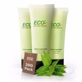 ECO AMENITIES Travel size 1.1oz hotel conditioner in bulk, Clear, Green Tea, 200 Count
