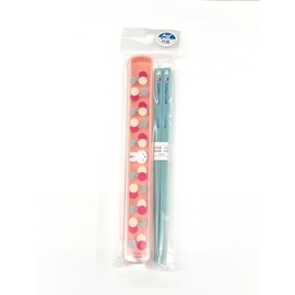 Square Miffy Chopsticks & Case, 7.1 inches (180 mm), Antibacterial, Pink, Fruit miffy Dick Bruna