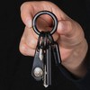 TIMULTI Titanium Key Ring, Keychain, Double Rings, Round Shape, Flat