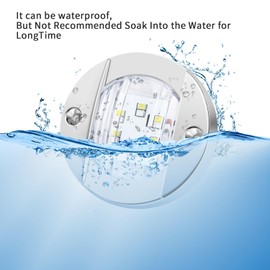 6 Pcs Marine Boat LED Cabin Deck Courtesy Light Stern Transom Lights 12V DC for Boating Kayak, Dinghy, Sailboat, Pontoons, Navigation Vessels, Freighters, Hovercrafts, Hunting, Fishing(White/Blue)