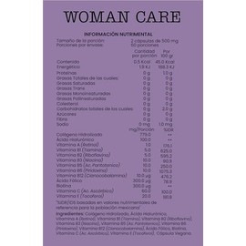 Woman Care Suplemento Alimenticio Biotina Colageno Hidrolizado Vitaminas 120 Capsulas 500mg