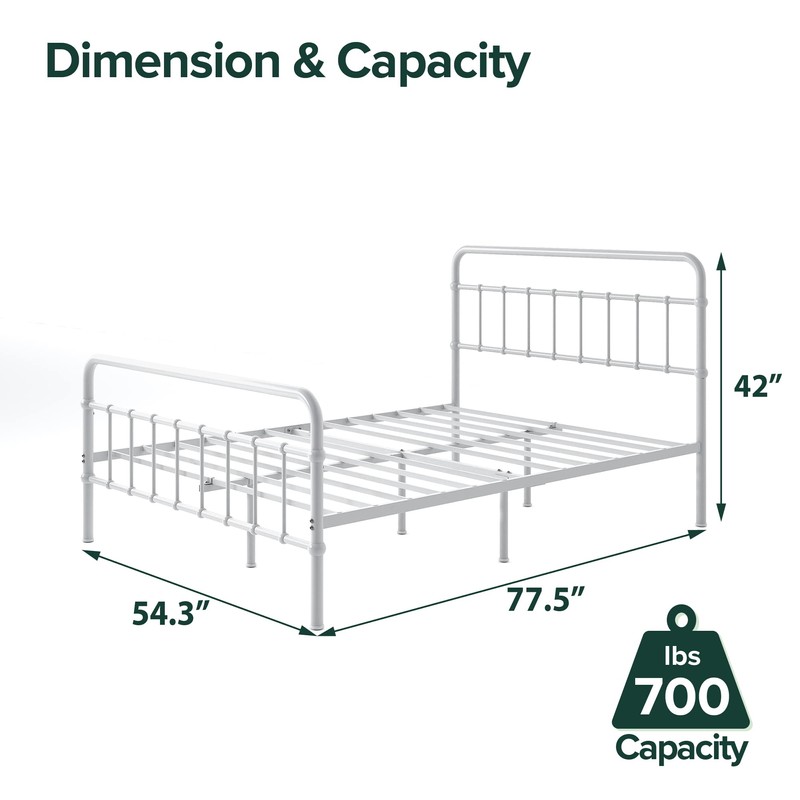 ZINUS Florence Metal Platform Bed Frame, Mattress Foundation, No Box