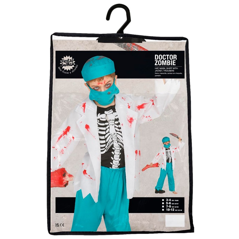 Zombie Doctor Costume child size 7-9 years