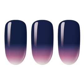 Completely Cured Gel Nail Stickers, 28pcs Gel Nail Strips, Protect from UV Because no Need UV Light lamp (Deep Sunset 28 pcs)