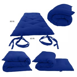 Danfuton Queen Japanese Floor Rolling Mattress, Cotton Shiki Futon 3 x 60 x 80 Royal