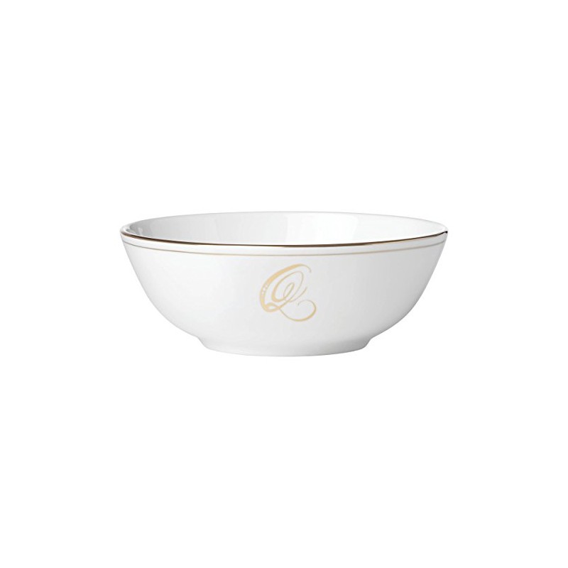 Lenox Federal Gold Script Monogram Dinnerware Placesetting Bowl, Q