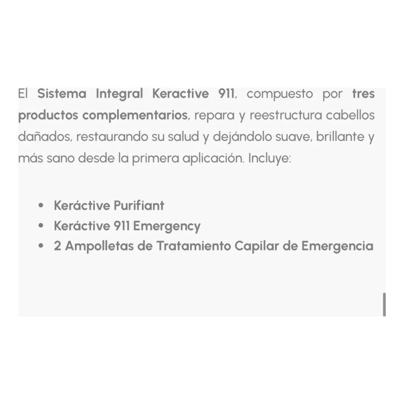 Kit Keráctive 911 Emergency Tratamiento Capilar