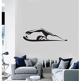 Vinyl Decal Wall Sticker Decor Sport Swim Swimmer Breaststroke Swimming Decal (g048) Black