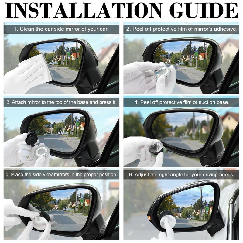 LivTee Blind Spot Car Mirror, 2" Round HD Glass Frameless