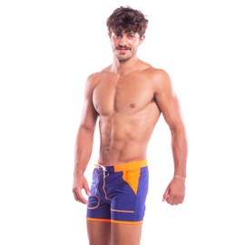 Taddlee - Bañador Sexy para Hombre, con Bolsillos, Color Azul, Azul, L fit Waist 34-36 Inch