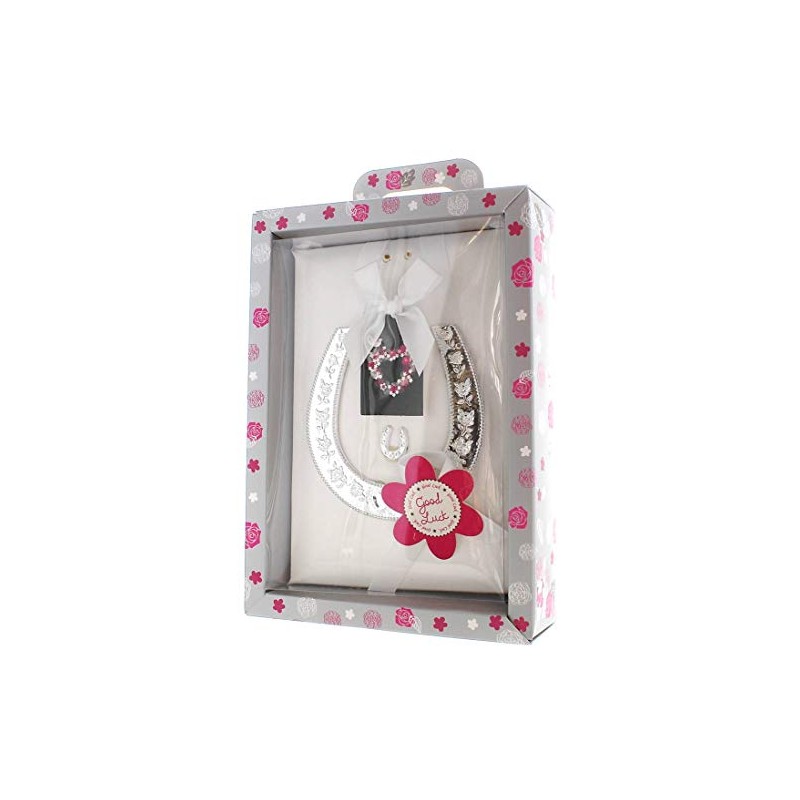 Tulip Studio Silver Good Luck Keepsake Horseshoe & Grey Presentation