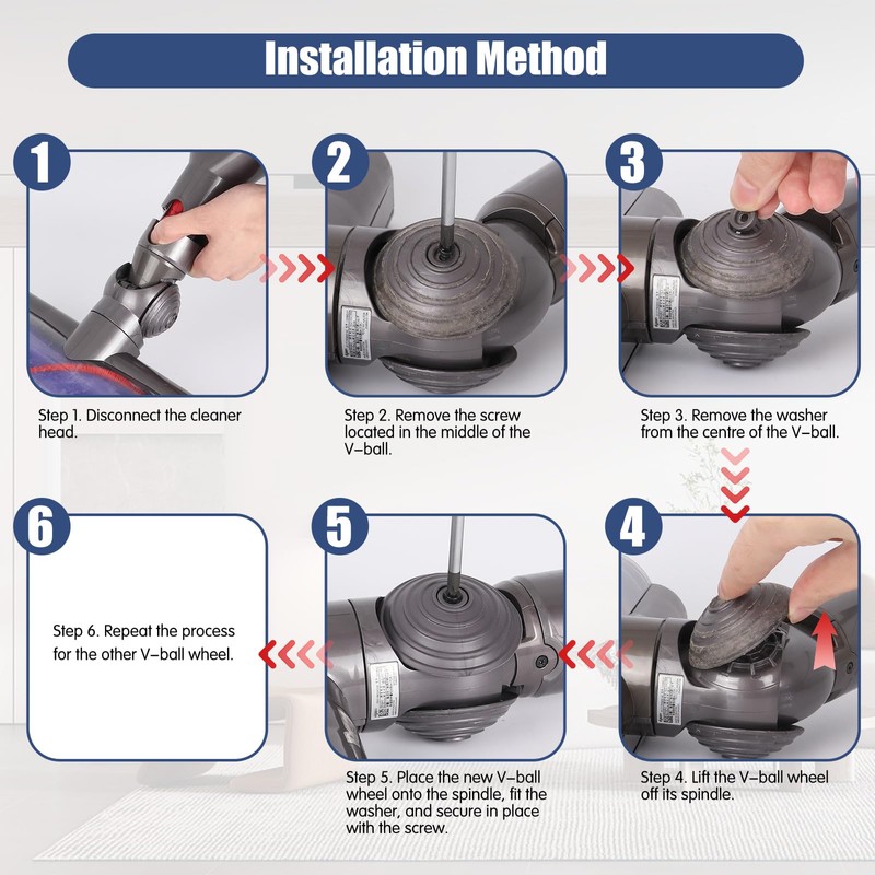 Ball Wheel and Soleplate Wheel Compatible with Dyson 35W 50W