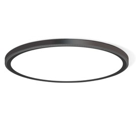 WKONCLDY 3200lm LED Flush Mount Ceiling Light, Super Slim 12 inch LED Ceiling Light, 5000K LED Ceiling Light for Bedroom, Living Room, Dining Room (Black, One Pack)