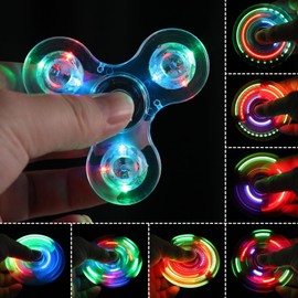 SCIONE Crystal LED Light Fidget Spinner for Kids,LED Light up Fidget Toy for Toddlers,Glow in The Dark Party Supplies Stress Relief Easter Gifts for Children Adults（Crystal-Robin's Egg Blue）