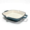 YYJINGYOU Enameled Cast Iron Square Grill Pan, Nonstick Skillet Steak