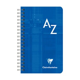 Clairefontaine - Ref 8589C - Wirebound Indexed Notebook (50 Sheets) - 7.5 x 12cm Size, Squared Ruling, 90gsm Brushed Vellum Paper, Laminated Card Cover - Assorted Colours (Pack of 10)