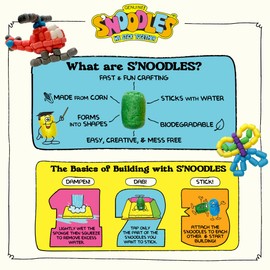 Schylling S'Noodles - Creative Building Kit - Just Add Water - Ages 4+ - One Set