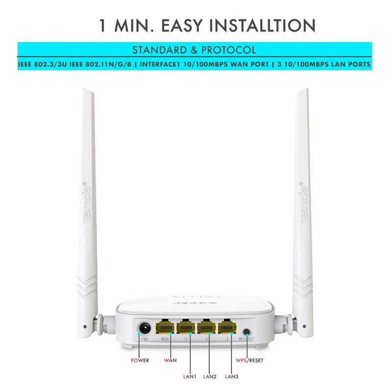 Tenda N300 Wireless Wi-Fi Router - Easy Setup, Up tp