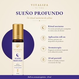 Vitaliza Tu Vida – Sueño Profundo – Roll-On de Aromaterapia con Lavanda, Bergamota y Ylang Ylang – Aceites Esenciales 100% Puros – Ritual Nocturno de 