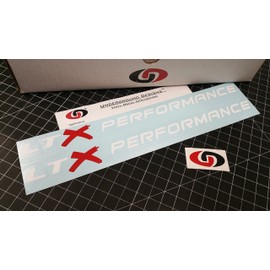 LTX Performance Hood Decals LT1 LT4 Emblem Stickers Select Color (Gloss White & Red, 1.0" x 11.5")