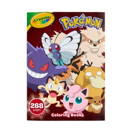 Crayola Giant Pokemon Coloring Book (288 Pages), 2 Sticker Sheets, Coloring Book for Kids & Adults, Travel Activity, Pokemon Gift for Kids, 3+