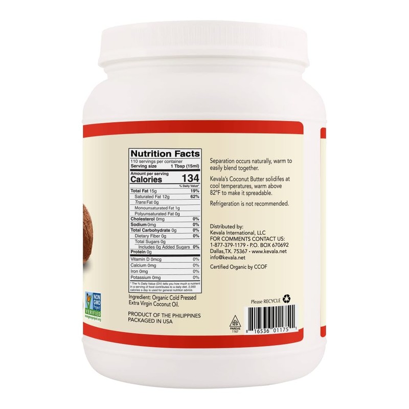 Kevala Organic Coconut Oil – 56 fl oz – Unrefined