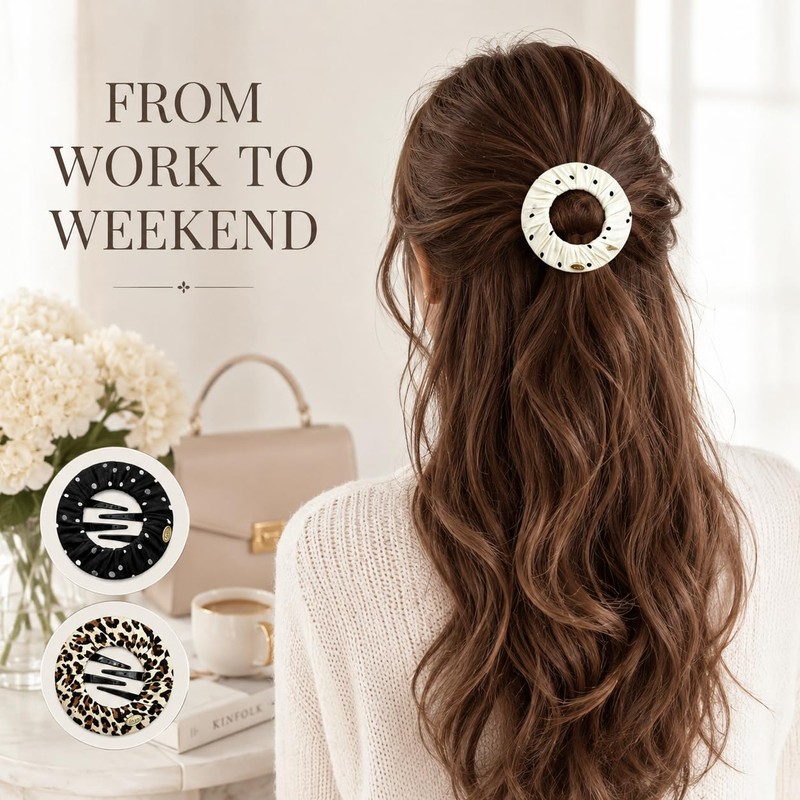 3 Pcs Soft Flexible Hair Clips for Women, Cozy Squishy