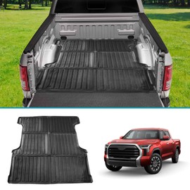 5.5FT Truck Bed Floor Mat Liner for Toyota Tundra 2022-2024, Custom Fit TPE Pickup Rear Trunk Cargo Mat Tundra Accessories Mats, Black