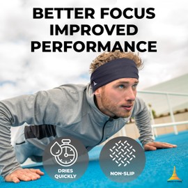 French Fitness Revolution - Stretchy Sports Headband for Men & Women - Guys Sweatband for Running, Cycling, Basketball, Yoga, Fitness - Moisture Wicking Workout Hairband - Made in Europe
