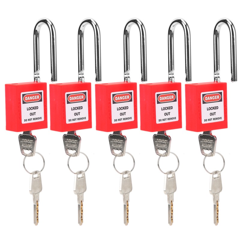 5 Sets 38mm Lockout Lock Insulation LOTO Nylon PA Steel