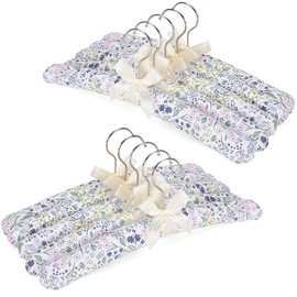 NEOVIVA Padded Hangers for Women Clothing, Floral Padded Clothes Hangers for Women, No Shoulder Bump Hangers for Adult, Padded Clothes Hangers for Women Sweaters, Dresses, Suits (Pack of 10)