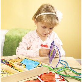 Melissa & Doug Alphabet Wooden Lacing Cards With Double-Sided Panels and Matching Laces