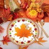 25 Pcs Thanksgiving Paper Plates 7" Fall Maple Leaf Plaid