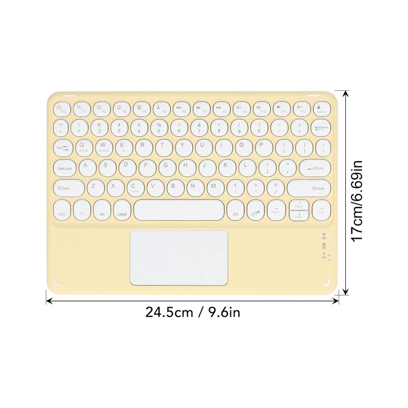 Touch Wireless Keyboard Round Keycaps Ergonomic Design Ultra Thin Smart