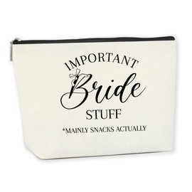 Bride Gifts Bridal Shower Wedding Gifts Bridal Shower Gifts Wedding Makeup Bag Cosmetic Bag for Women Female Lady Friend Coworker Bachelorette Party Fiance Gifts Bachelorette Gifts for Bride