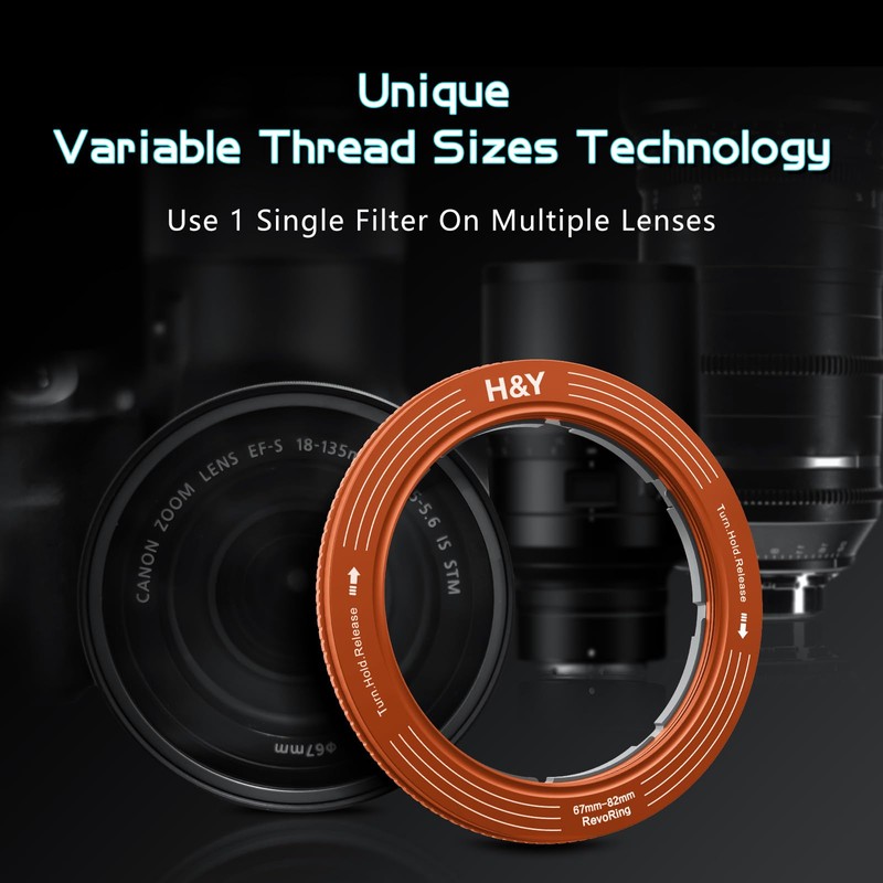 H&Y Step Up Rings for Filters Adapter Variable Step Up