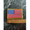 American Flag Iron On Patch 3.5” Logo Yellow Trim USA