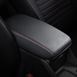 AOMSAZTO Console Cover for 2019-2023 2024 2025 Nissan Altima Armrest Covers for Nissan Altima Black with Red Stiches
