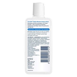 CeraVe Daily Moisturizing Lotion | 3 Ounce | Face & Body Lotion for Dry Skin with Hyaluronic Acid | Fragrance Free