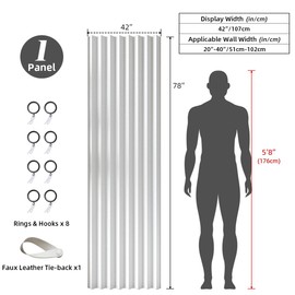 Treatmentex Folding Door Curtains White 100% Blackout Pleated Curtains with Hooks for Door Way, Accordion Style Closet Drapes, 42" W x 78" L 1 Panel