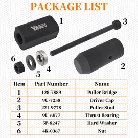 Yuesstloo 9U-6891 Injector Sleeve Cup Remover & Installer Tool Kit, Compatible with CAT Caterpillar C10 C12 C15 C16 C-18 3406E Engines, 6 PCS Fuel Injector Sleeve Removal Installation Tools