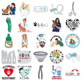 Bric Dodo Pack of 50 Veterinarian Stickers Car Laptop Phone Guitar Skateboard Motorcycle Bicycle Veterinarian Stickers Set Vinyl Waterproof Aesthetic Stickers for Teenagers Children Adults