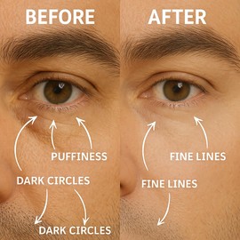 Disco Men's Eye Bag Treatment, Roller Serum for Men, Under Eye Cream Natural Caffeine Anti Aging Stick Balm, Reduce Puffiness, Wrinkles, Dark Circles, Crows Feet, Bags, Dark Circles, Lines, Puffiness