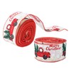 2pcs Christmas Decoration Ribbon Clear Vivid Pattern Durable Packaging Ribbon