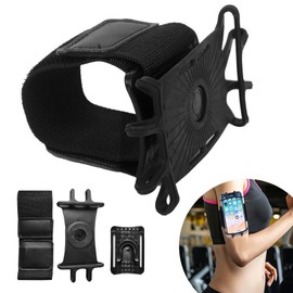 Smartphone Armband, Running, Smartphone Armband, Arm Holder, Smartphone Arm Holder (1 piece), Anti-Shake, Anti-Shedding, Wrist Holder, 360° Rotation, Removable, Clean, Lightweight, Breathable, Easy to