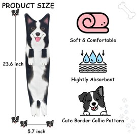 VBUY Border Collie Hand Towels,Cute Decorative Funny Dog Decor Dog Gifts Hanging Washcloths Quick-Dry Face Towels for Bathroom Kitchen,Valentines Birthday Christmas Unique Gifts (Border Collie)